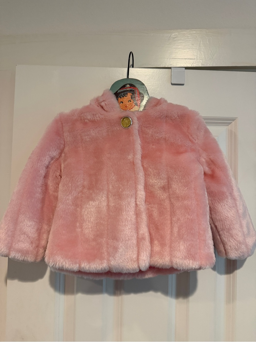 Mud Pie Pink Faux Fur Hooded Coat
